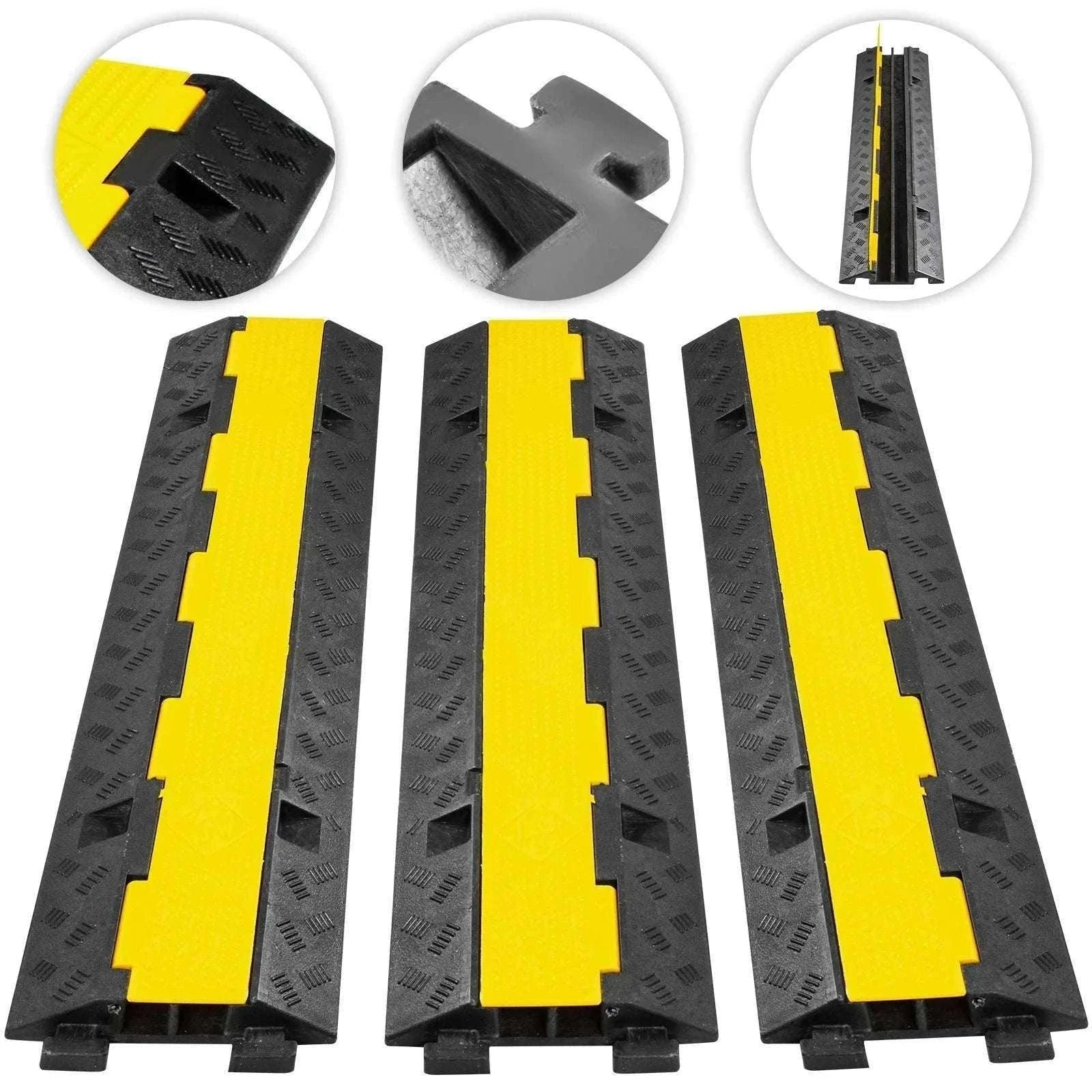 Heavy Duty Cable Protector Ramp 2 Channel 11000 lbs Driveway Cover-5PCS / spain