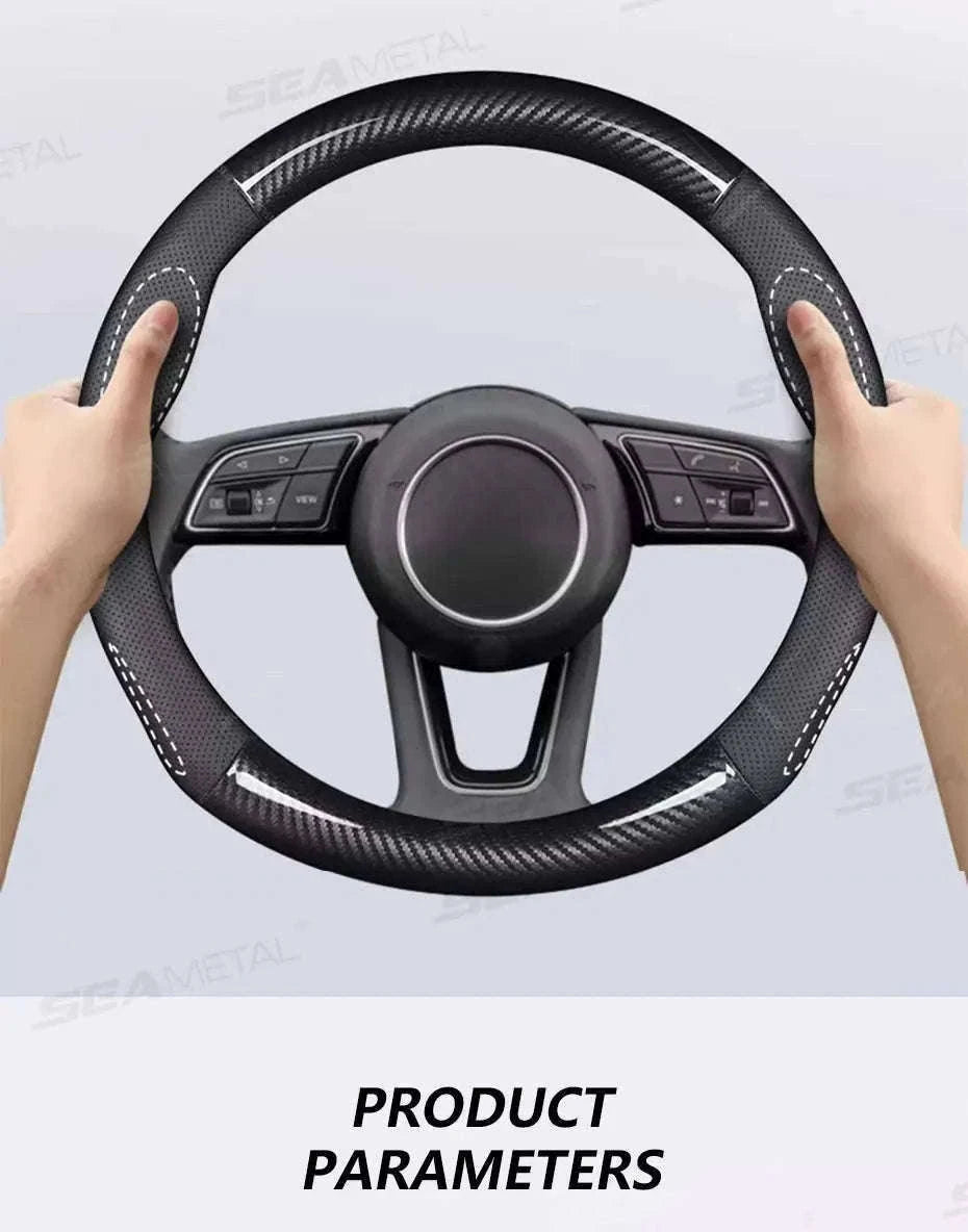 Heavy-Duty Car Steering Wheel Cover for 37-39cm Wheels-1pc