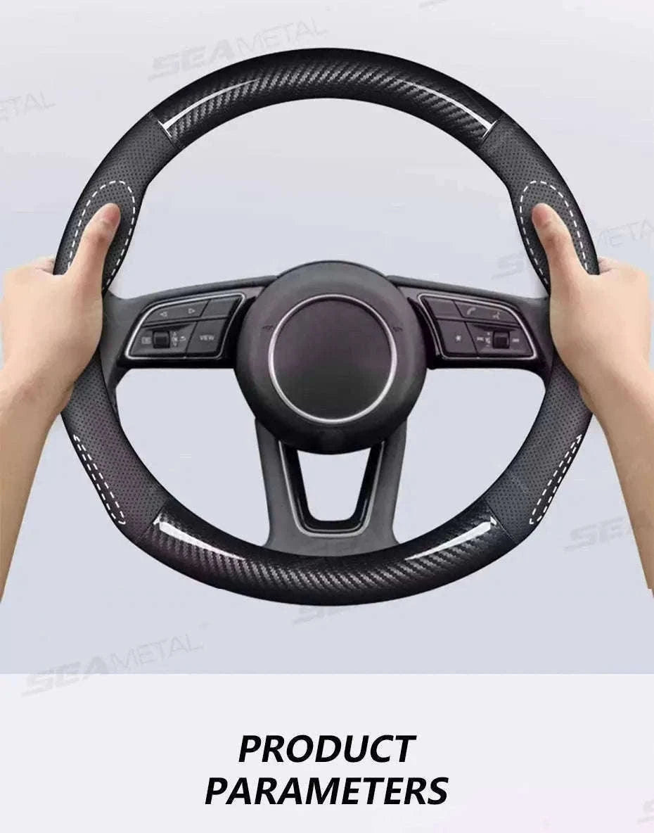 Heavy-Duty Car Steering Wheel Cover for 37-39cm Wheels-1pc