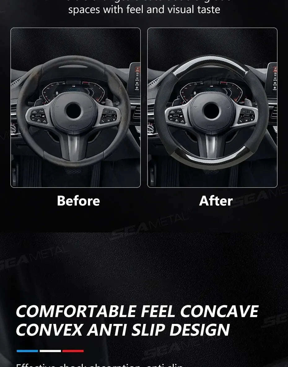 Heavy-Duty Car Steering Wheel Cover for 37-39cm Wheels-1pc