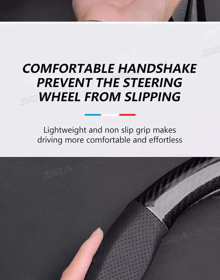 Heavy-Duty Car Steering Wheel Cover for 37-39cm Wheels-1pc