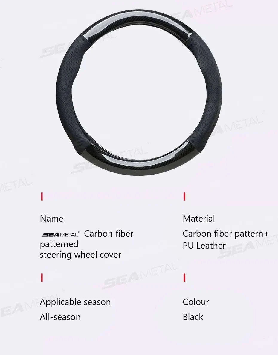 Heavy-Duty Car Steering Wheel Cover for 37-39cm Wheels-1pc