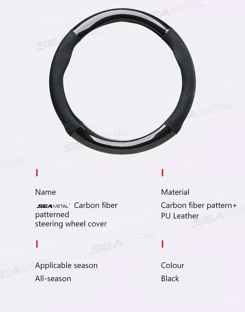Heavy-Duty Car Steering Wheel Cover for 37-39cm Wheels-1pc
