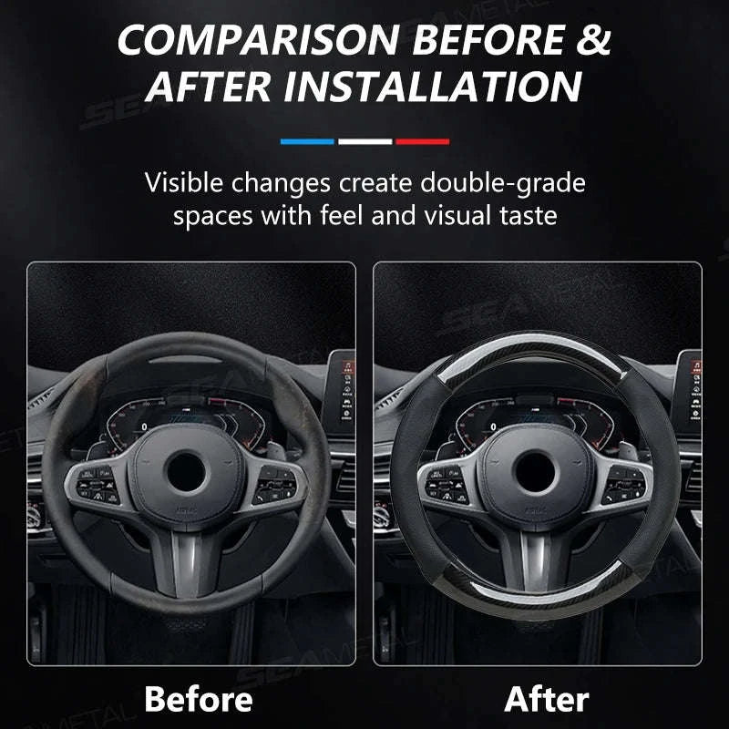 Heavy-Duty Car Steering Wheel Cover for 37-39cm Wheels-1pc