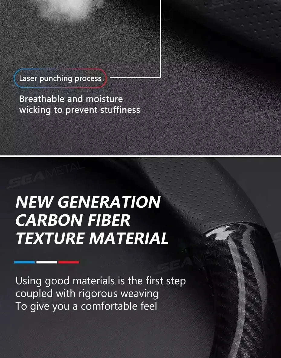 Heavy-Duty Car Steering Wheel Cover for 37-39cm Wheels-1pc
