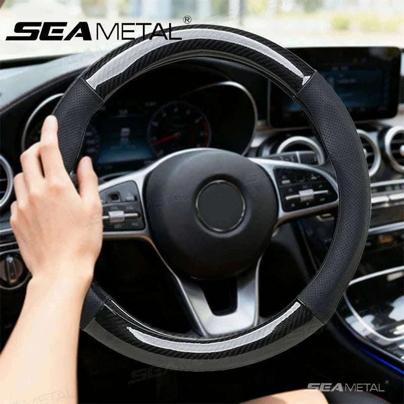 Heavy-Duty Car Steering Wheel Cover for 37-39cm Wheels-1pc