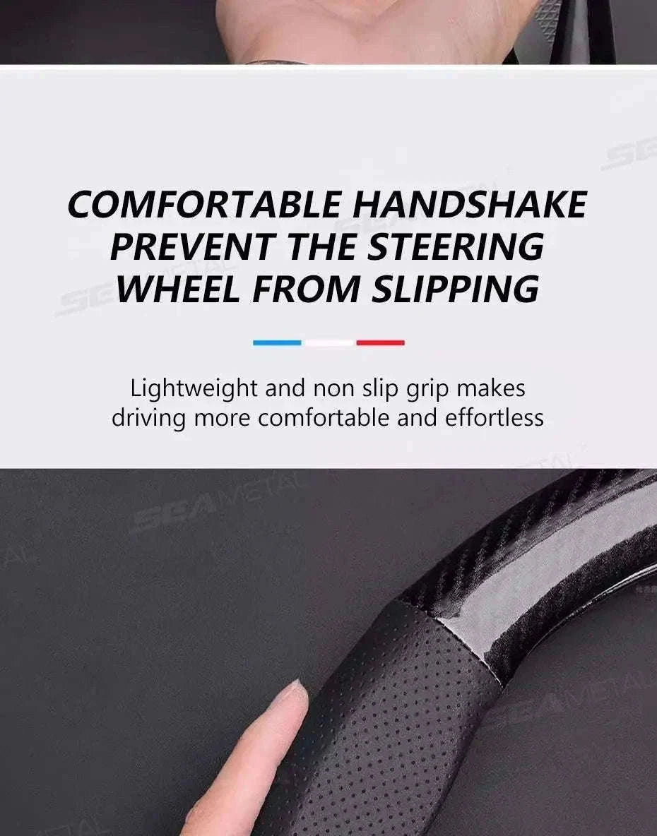 Heavy-Duty Car Steering Wheel Cover for 37-39cm Wheels-1pc
