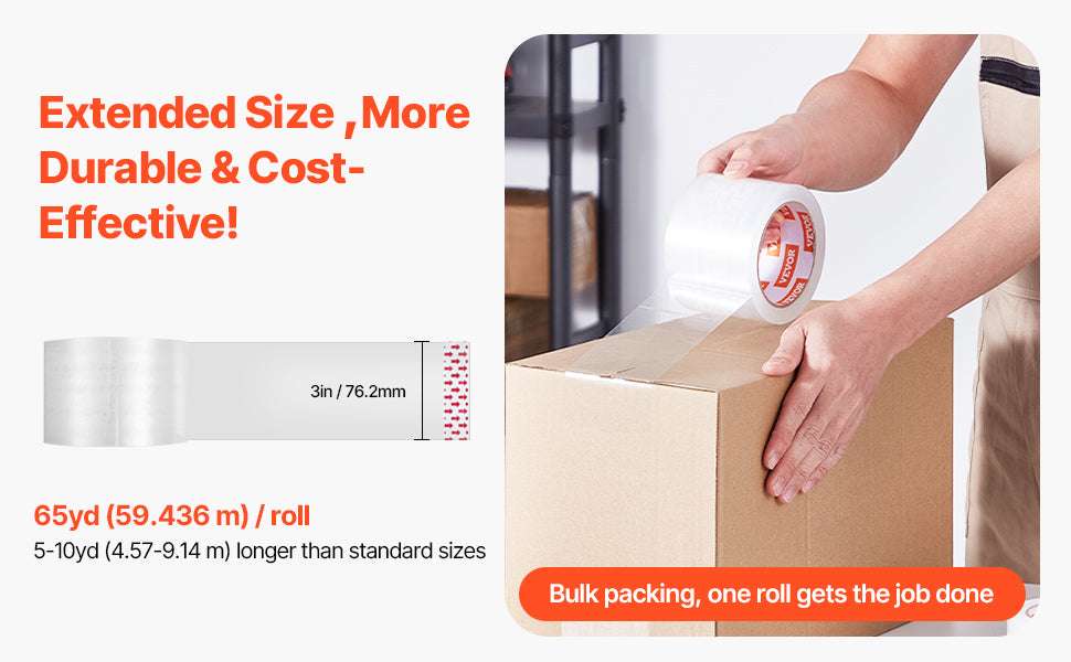 Heavy Duty Clear Packing Tape 6 or 24 Rolls 70m Strong Adhesive-6Rolls / france