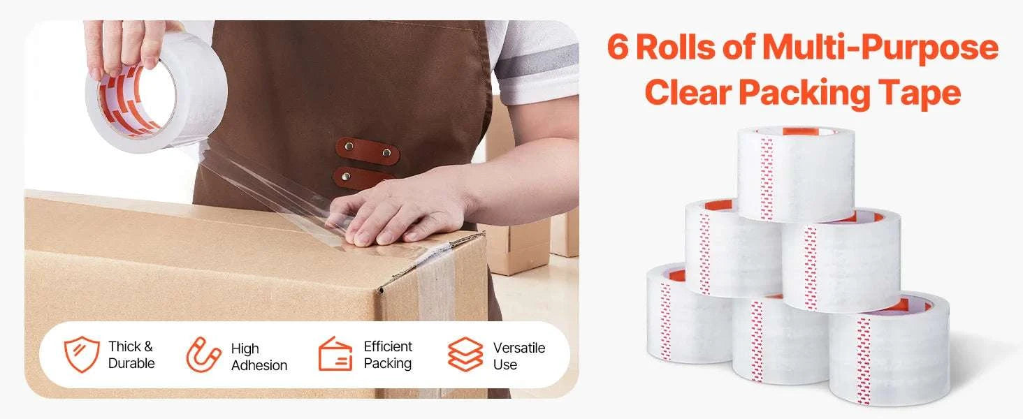 Heavy Duty Clear Packing Tape 6 or 24 Rolls 70m Strong Adhesive-6Rolls / france