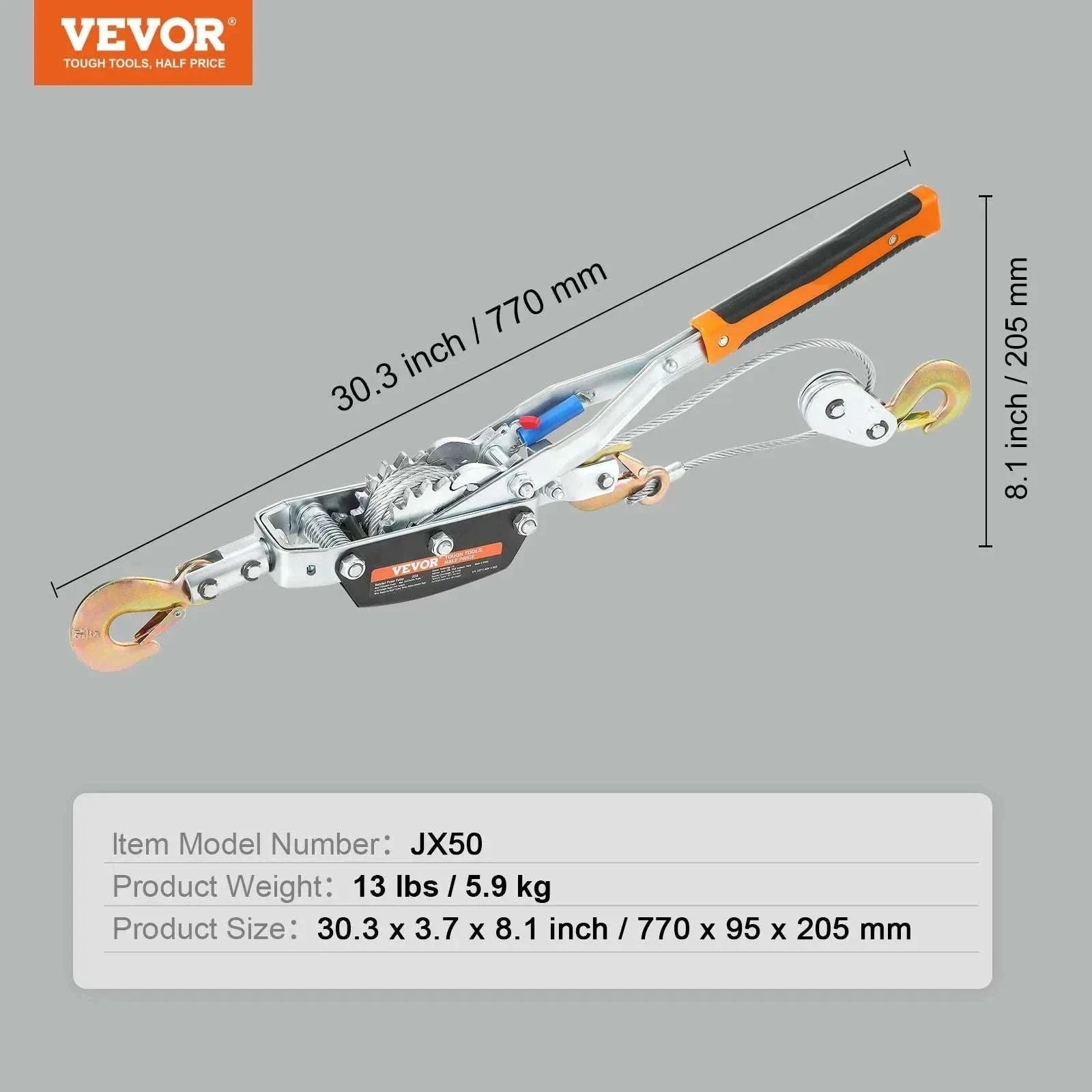 Heavy Duty Come Along Winch 2/4/5 Ton Cable Puller for Recovery-5 T / france