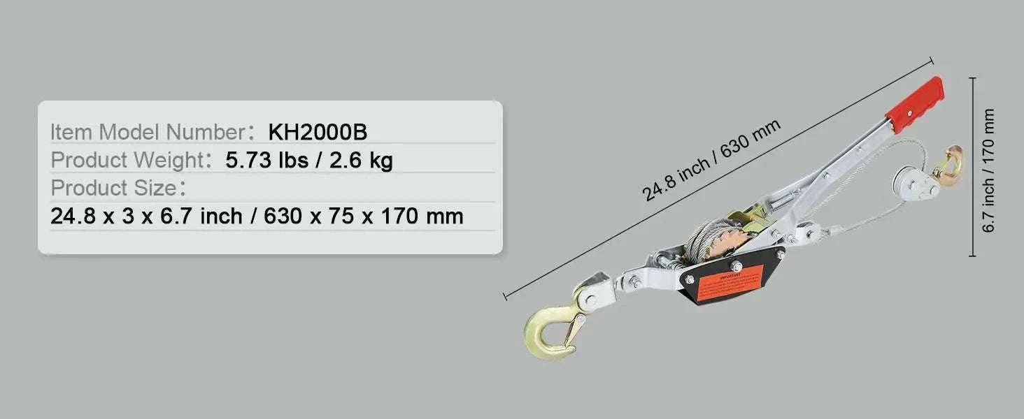 Heavy Duty Come Along Winch 2/4/5 Ton Cable Puller for Recovery-5 T / france