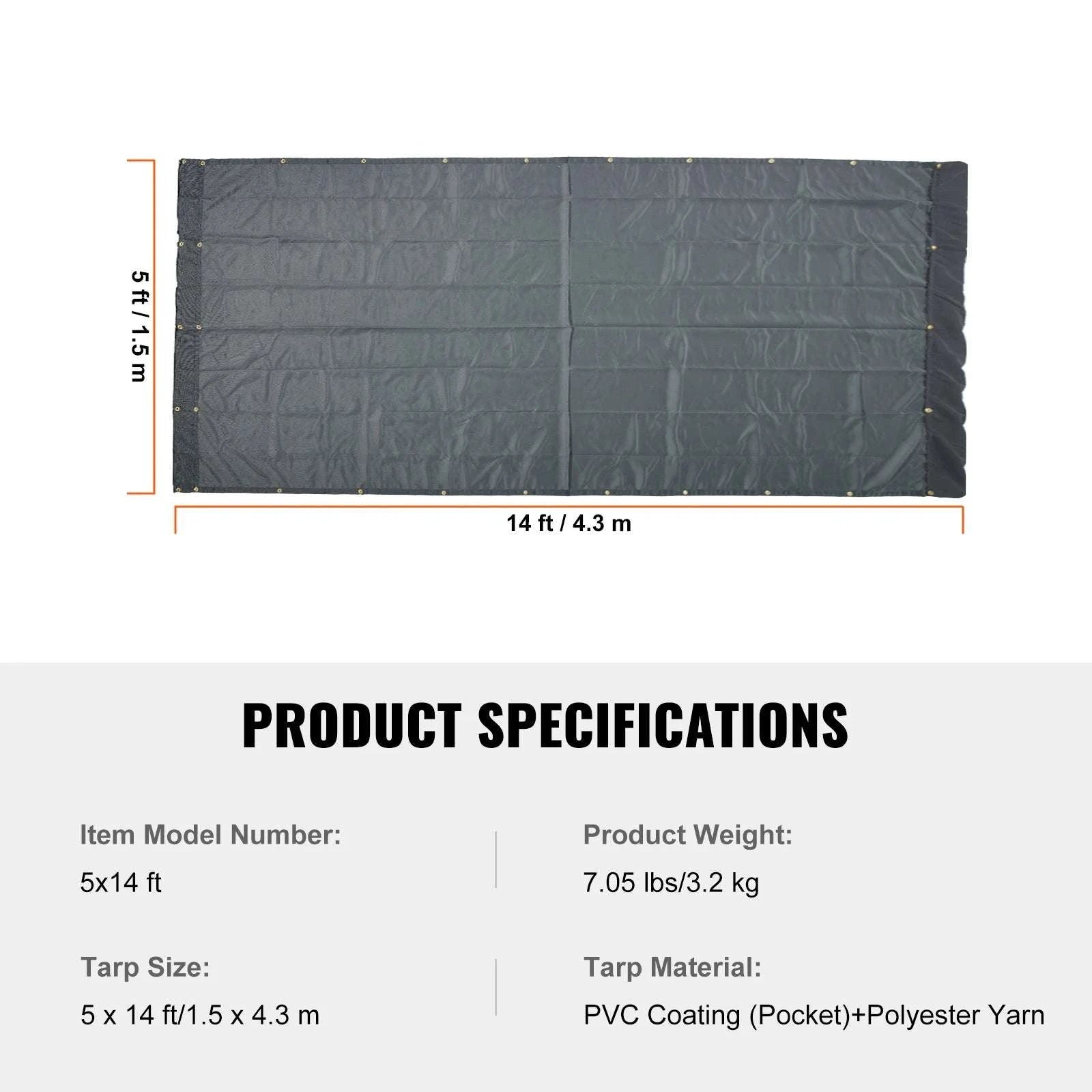 Heavy Duty Dump Truck Mesh Tarp PVC Coated with Reinforced Webbing-7 x 18 ft / United States