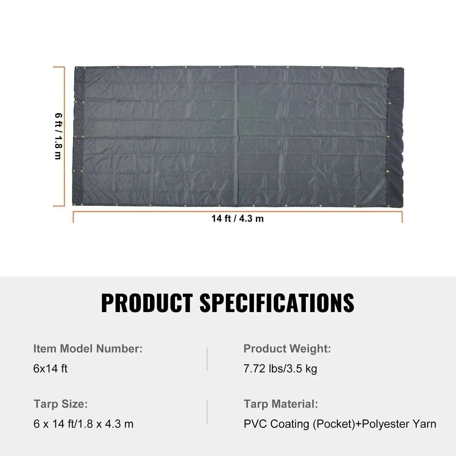 Heavy Duty Dump Truck Mesh Tarp PVC Coated with Reinforced Webbing-7 x 18 ft / United States
