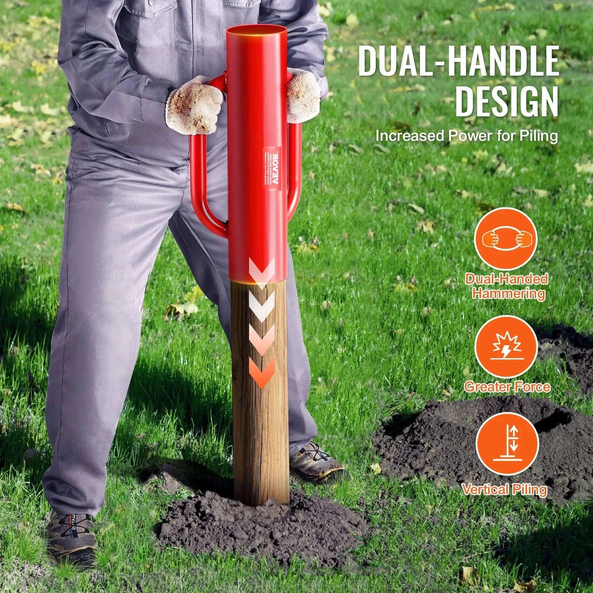 Heavy Duty Fence Post Driver with Handle-4inch 22lbs / france