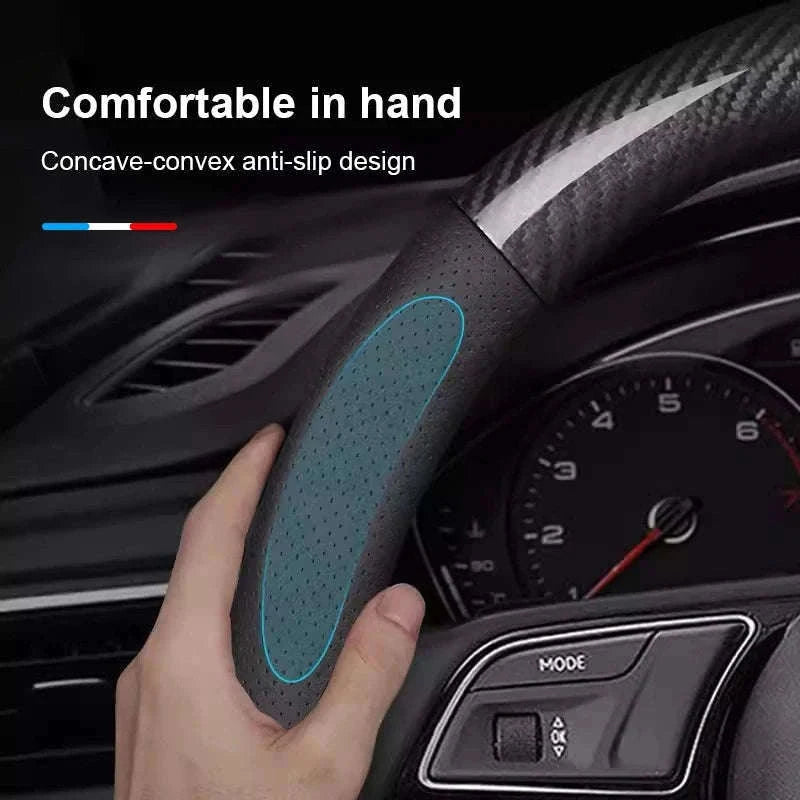 Heavy Duty Full-Wrapped Steering Wheel Cover 38cm Universal-Red