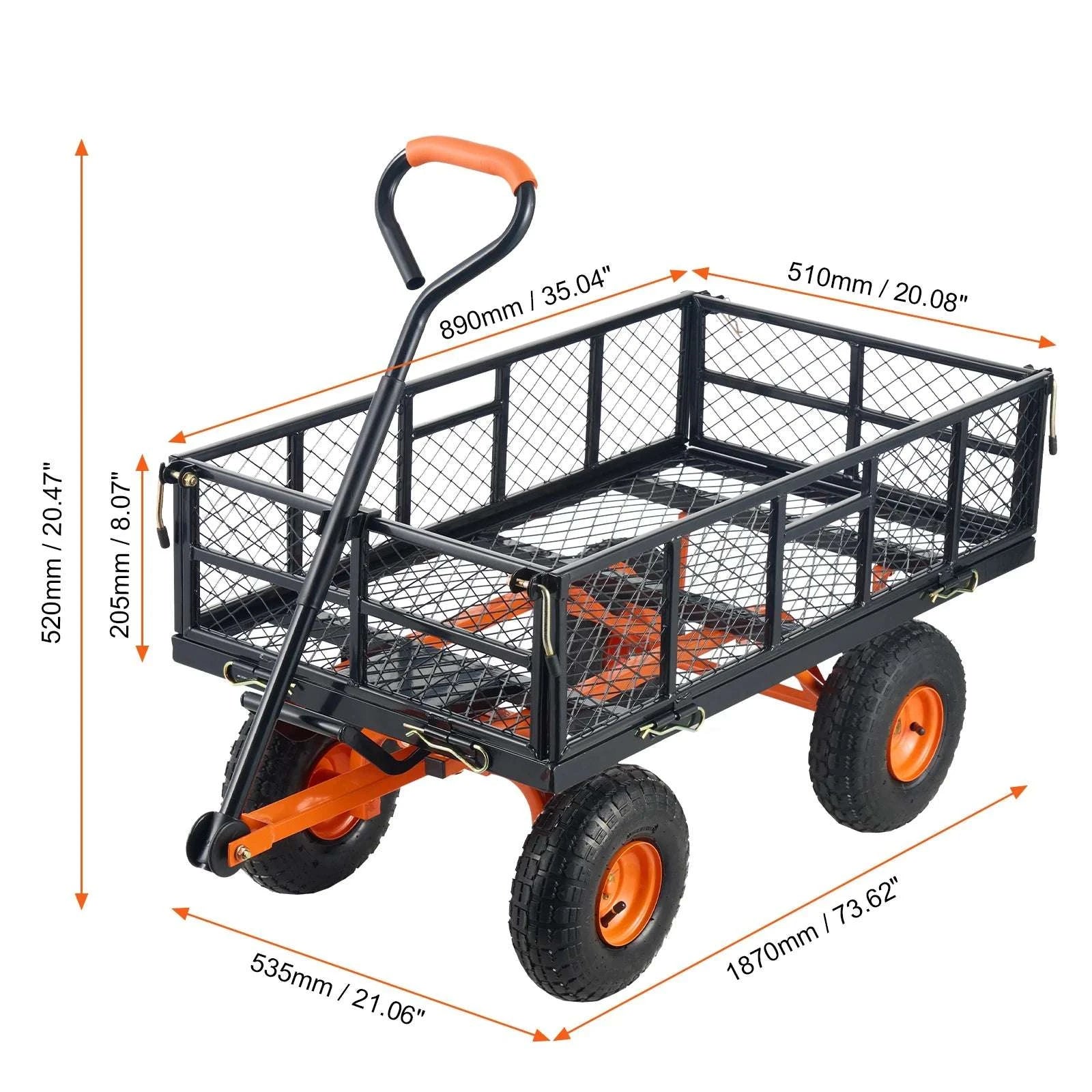 Heavy Duty Garden Dump Cart Wagon with 400–880lb Capacity-880lbs / france
