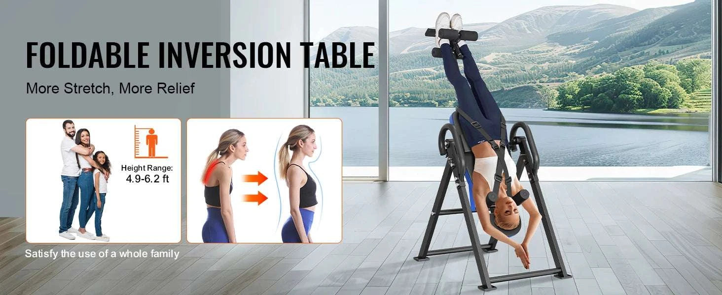 Heavy Duty Inversion Table Back Stretcher with Adjustable Height-Blue Black / United States
