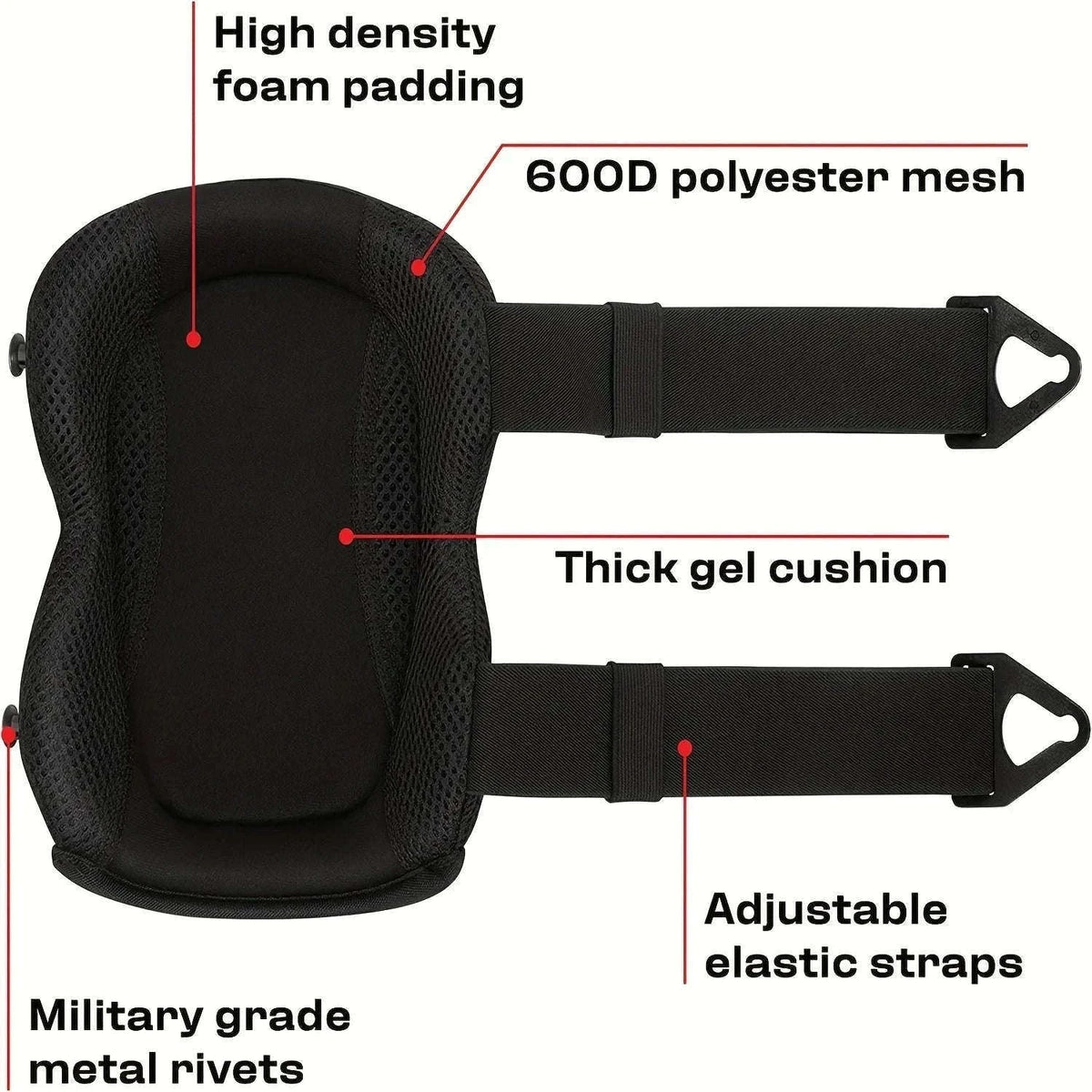 Heavy Duty Knee Pads with Gel Cushioning and Secure Fit-One Size Fit