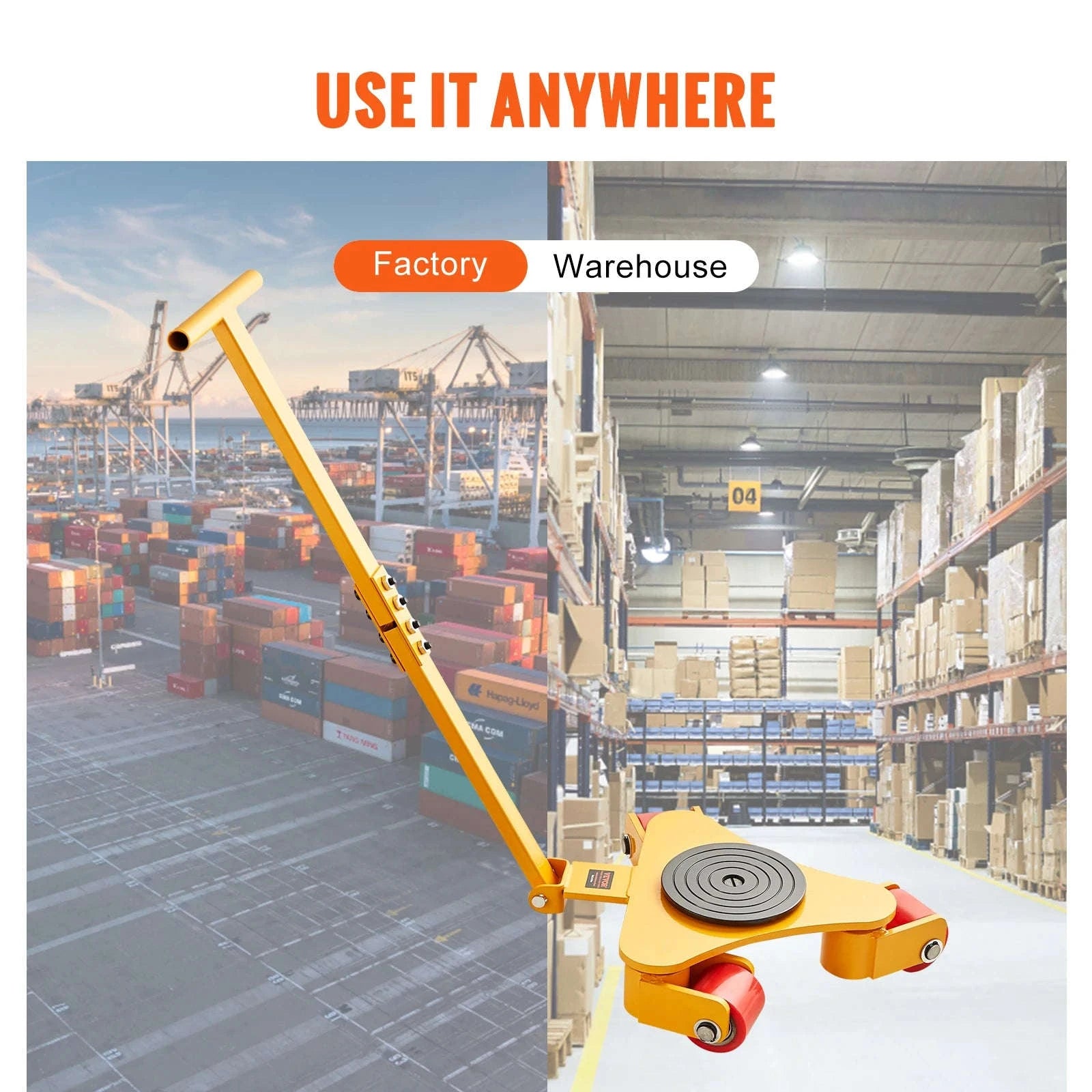 Heavy Duty Machinery Skate Dolly with 360° Swivel Wheels & Handle-C 1pc / canada