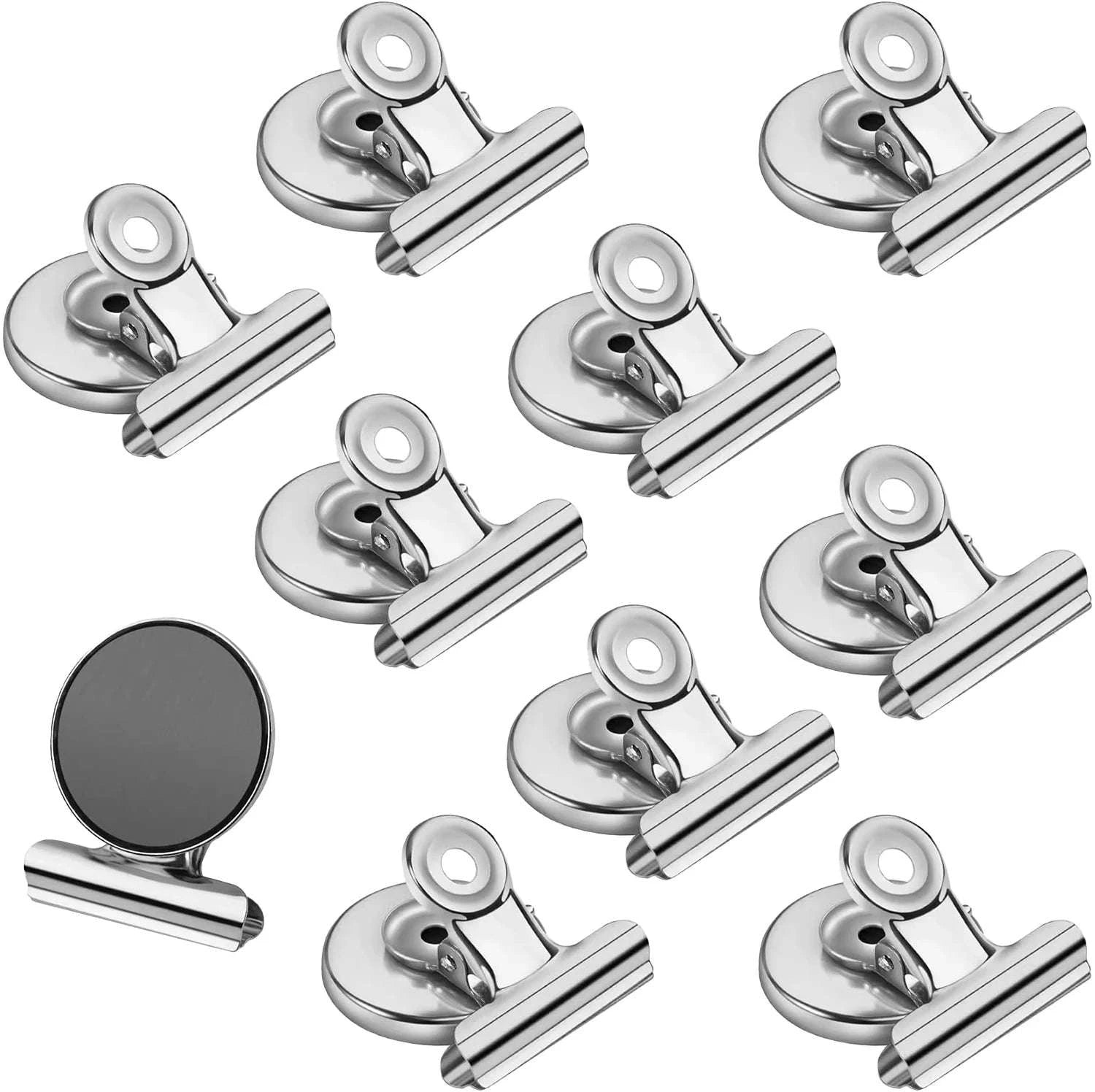 Heavy Duty Magnetic Bulldog Clips-10PCS-Sliver