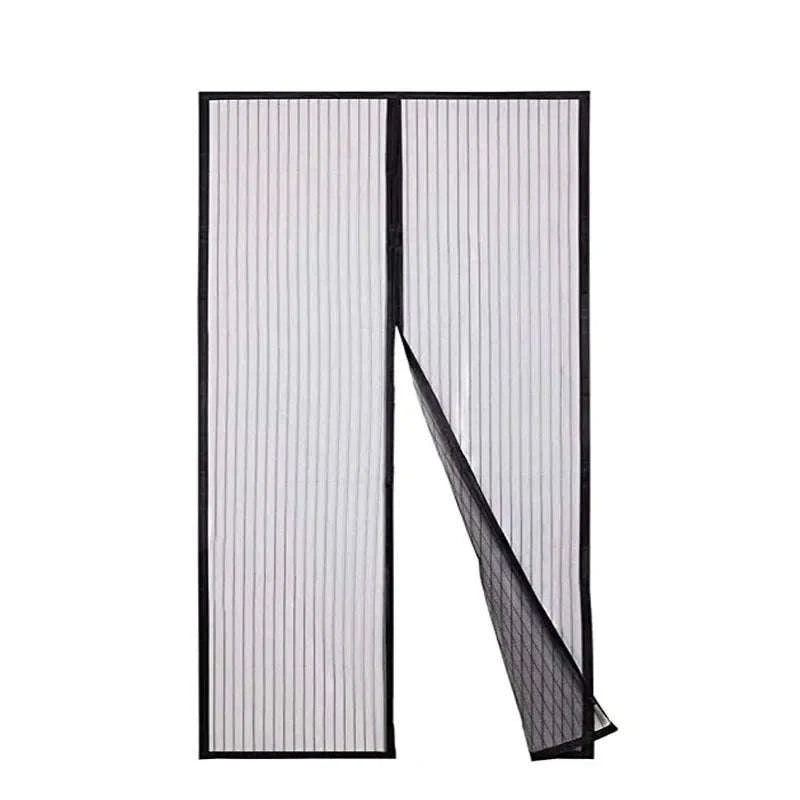 Heavy Duty Magnetic Screen Door Mesh Curtain-Black 90 x 210cm