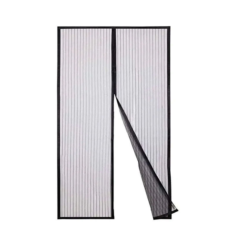 Heavy Duty Magnetic Screen Door Mesh Curtain-Black 90 x 210cm