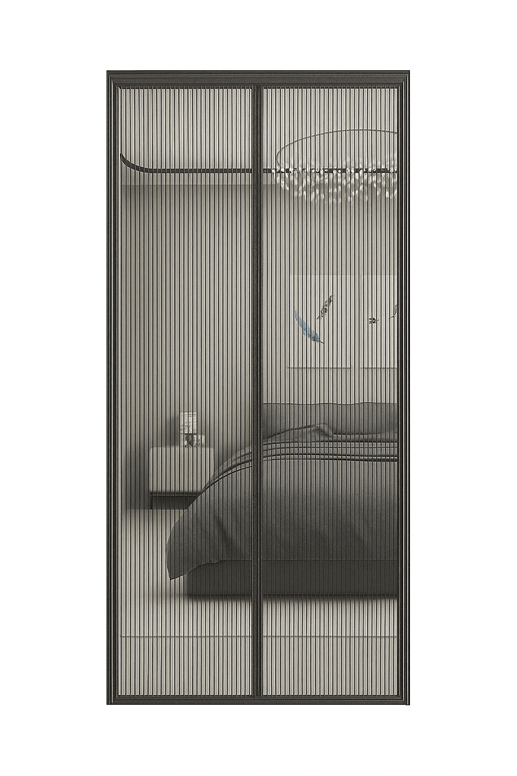 Heavy Duty Magnetic Screen Door Mesh Curtain for Easy Entry-Black 90 x 210cm