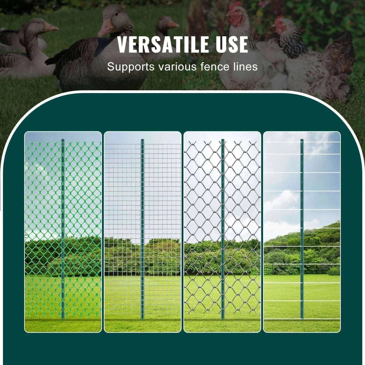 Heavy Duty Metal Fence Post 6 ft Set of 6-6pcs 6inch / Poland