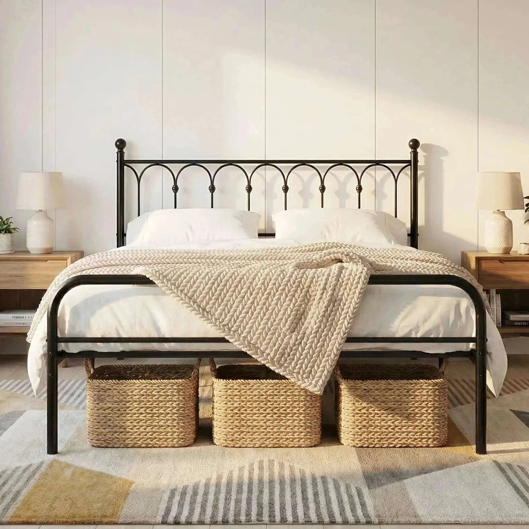 Heavy Duty Metal Platform Bed Frame with 11.9" Storage Space-Twin / United States