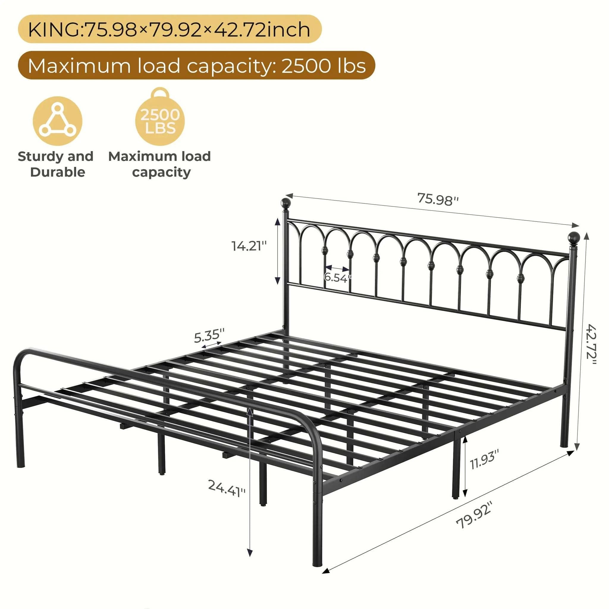 Heavy Duty Metal Platform Bed Frame with 11.9" Storage Space-Twin / United States