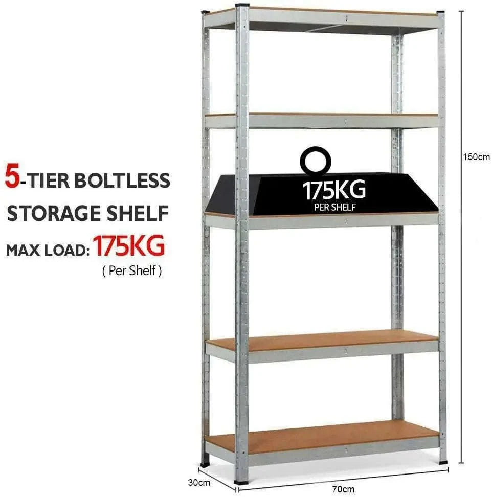 Heavy Duty Metal Shelving Racking Unit for Garage & Workshop-150H 70W 30Dcm Gal / UNITED KINGDOM
