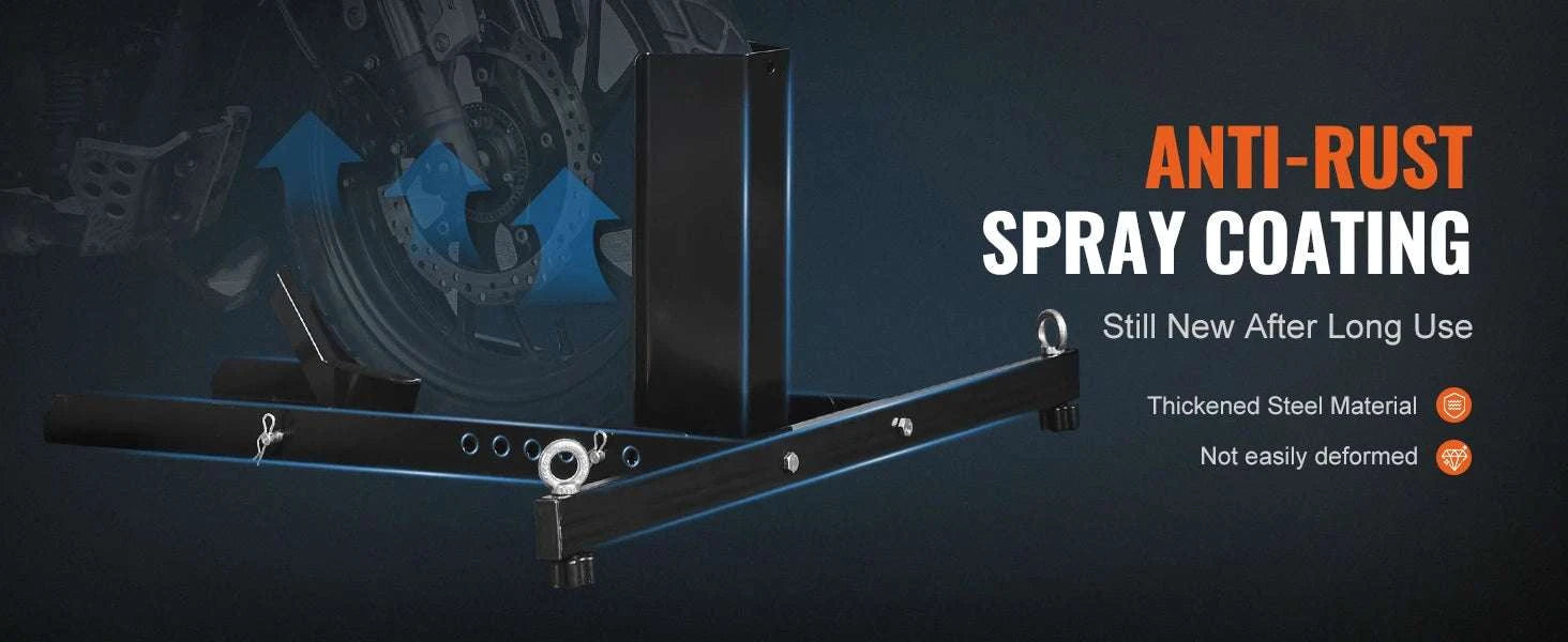Heavy-Duty Motorcycle Wheel Chock Stand 1800lbs Adjustable Fit-3 Adjustable Holes / United States