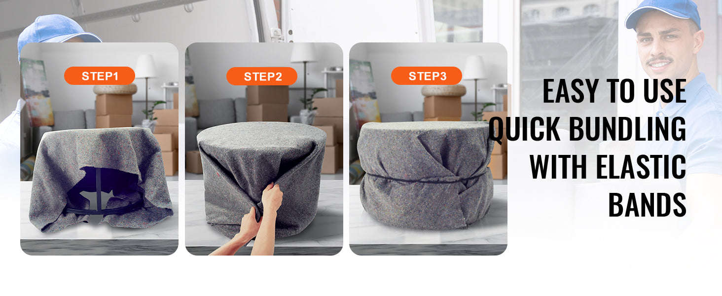 Heavy Duty Moving Blanket 12/24 Pack 72 x 54 in with Bundling Bands-24 pcs / Poland