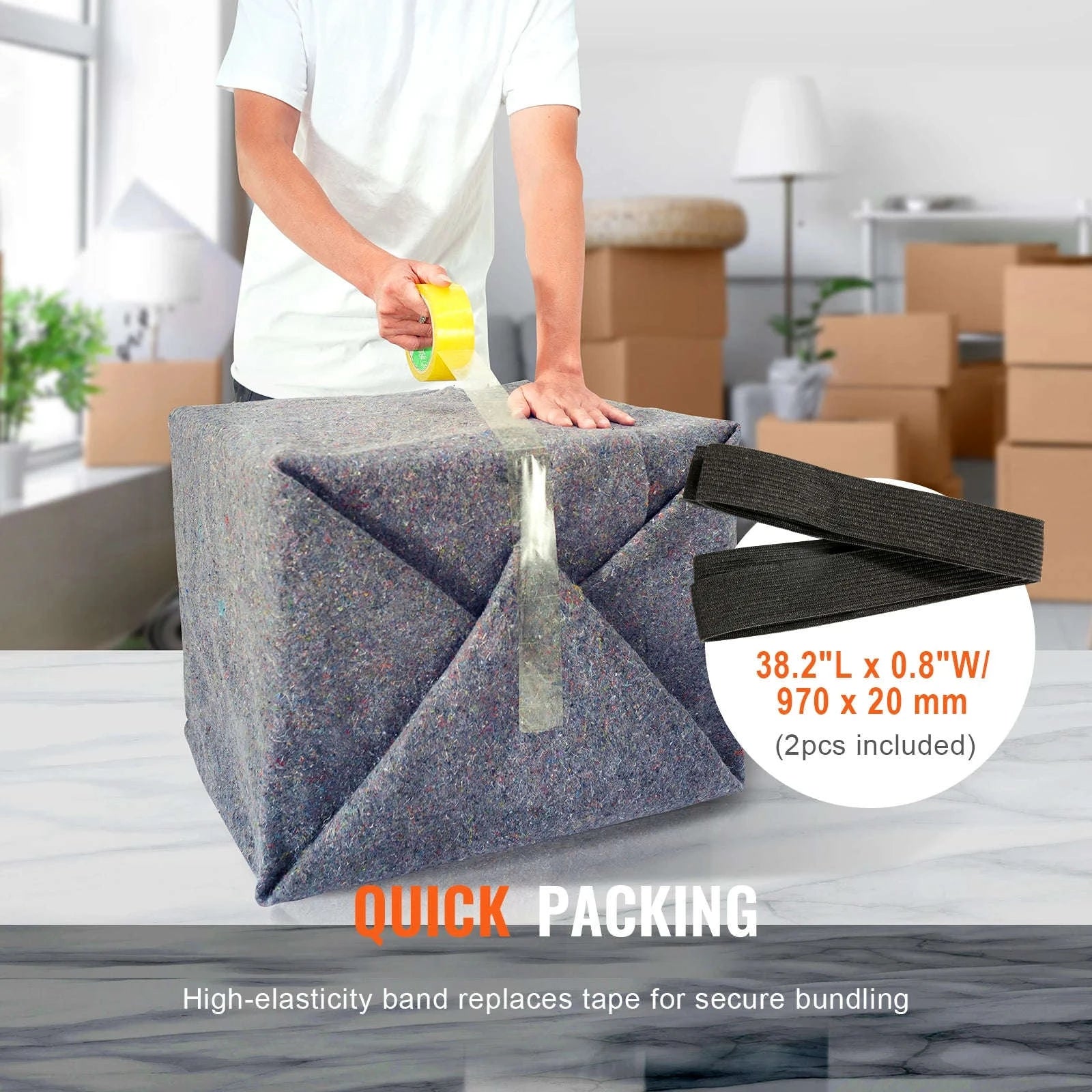 Heavy Duty Moving Blanket 12/24 Pack 72 x 54 in with Bundling Bands-24 pcs / Poland