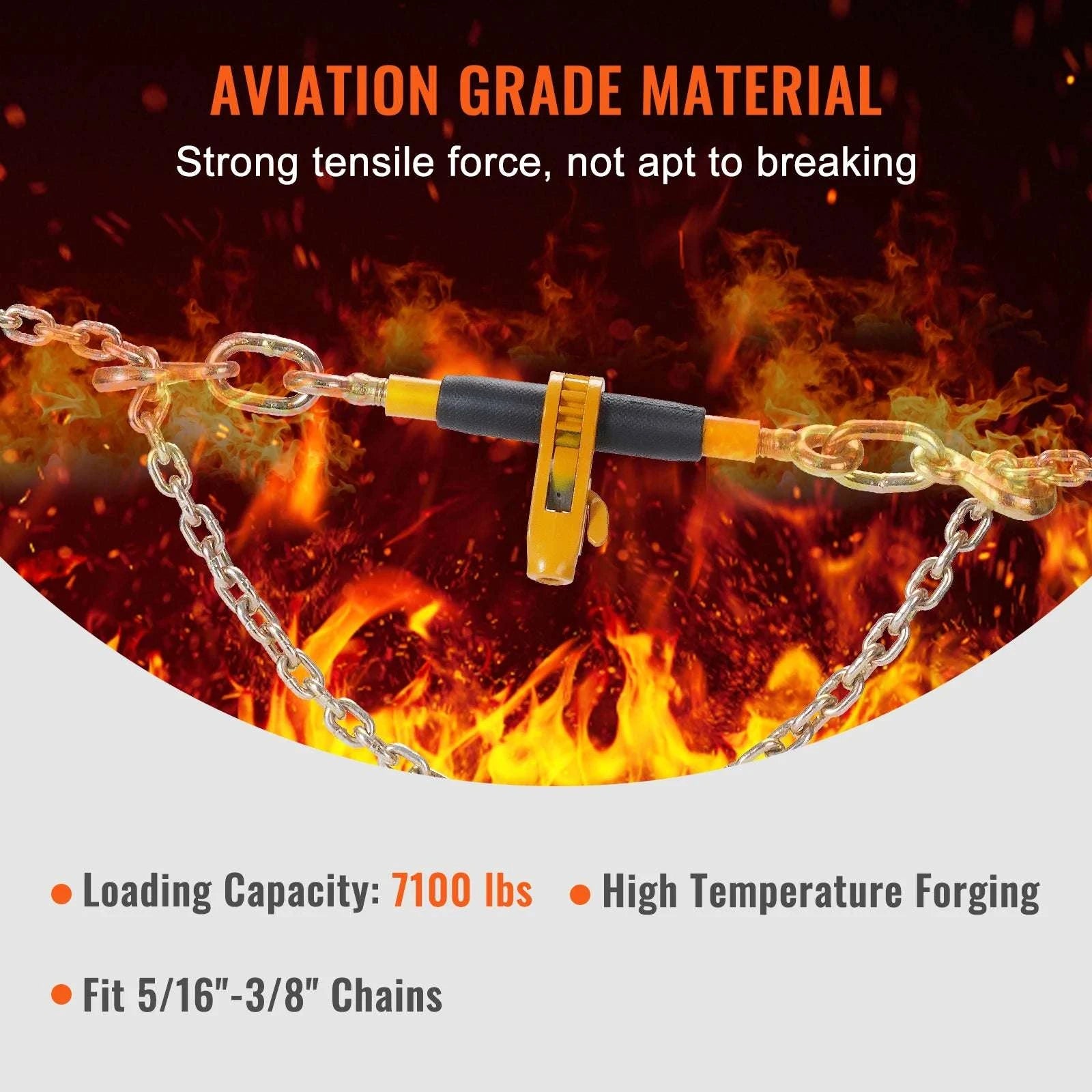Heavy Duty Ratchet Chain Binder with Detachable Handle-12000lbs / United States