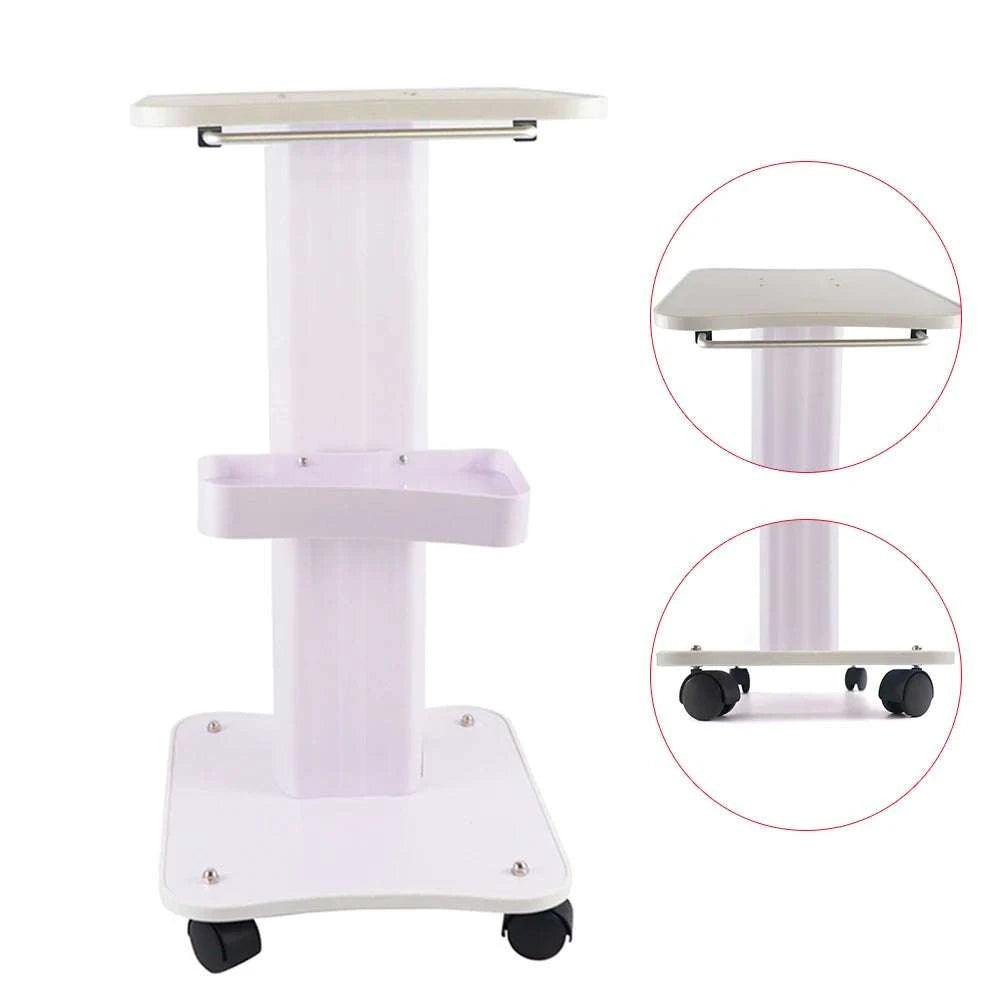 Heavy Duty Salon Trolley Cart with Silent Wheels & Storage Tray-White / United States
