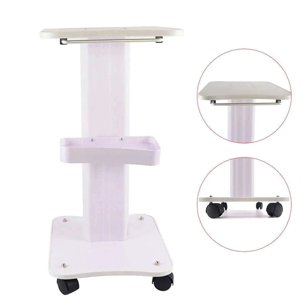 Heavy Duty Salon Trolley Cart with Silent Wheels & Storage Tray-White / United States