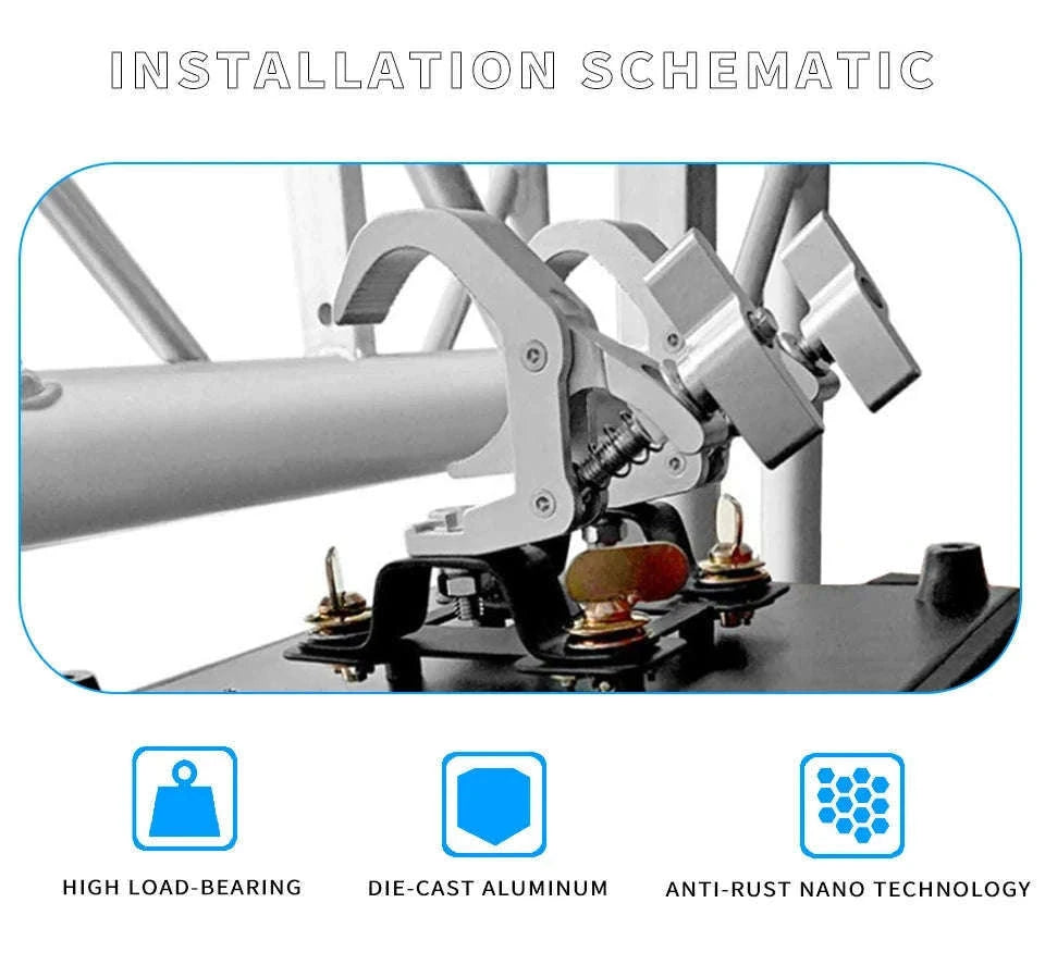 Heavy-Duty Stage Light Hook Clamp Set, 40–60mm Truss-silver / Australia