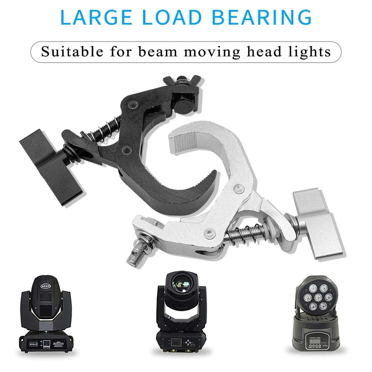 Heavy-Duty Stage Light Hook Clamp Set, 40–60mm Truss-silver / Australia