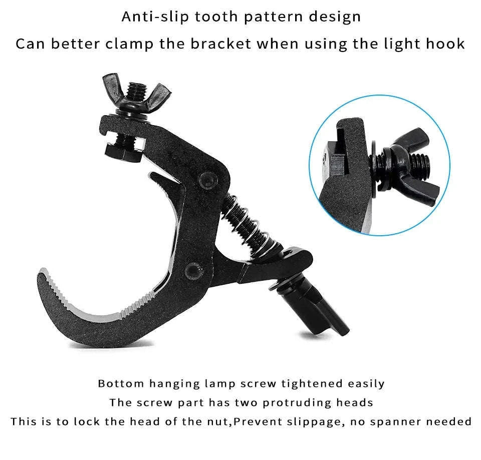 Heavy-Duty Stage Light Hook Clamp Set, 40–60mm Truss-silver / Australia