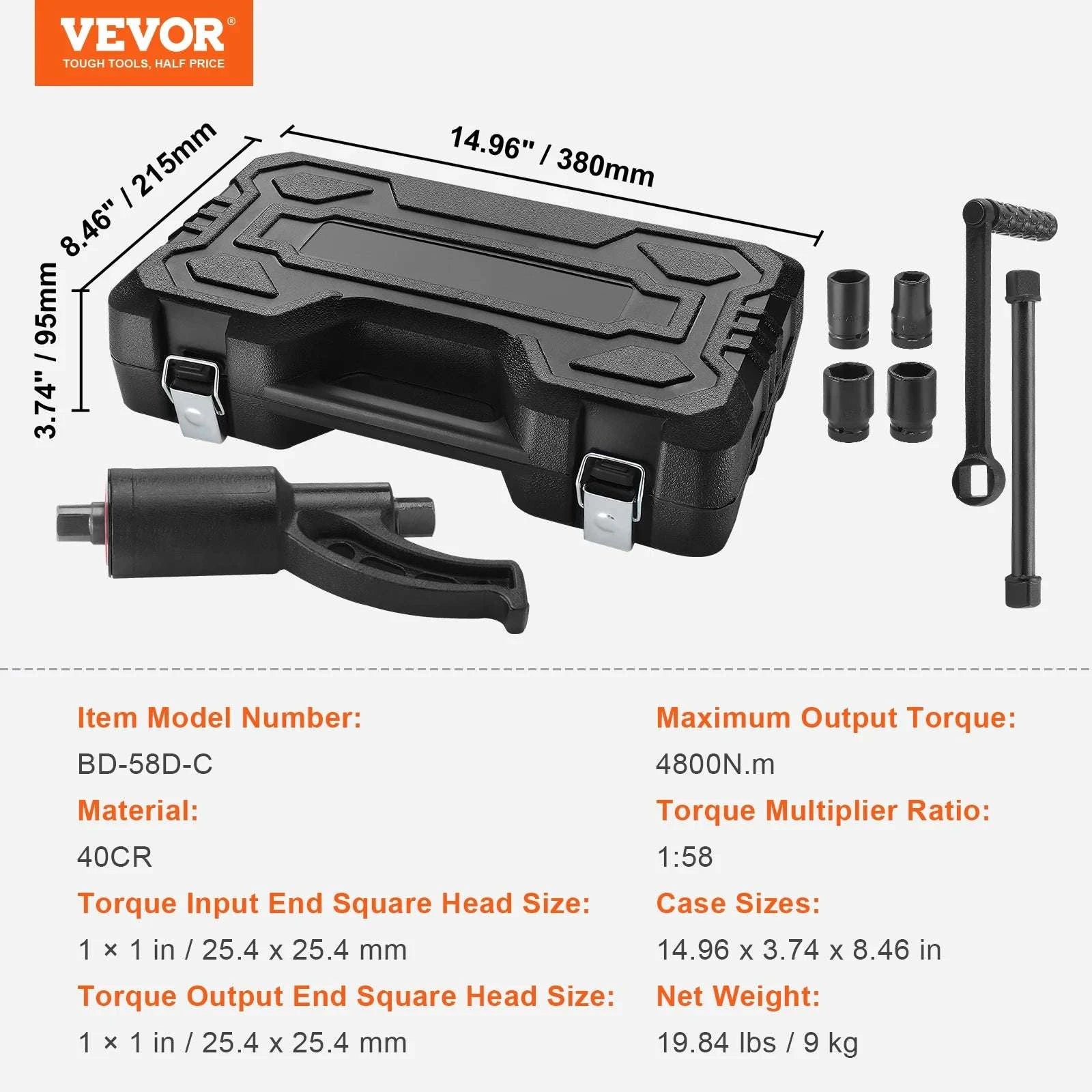 Heavy Duty Torque Multiplier Wrench Set with Sockets & Case-1 to 64 4PCs / france