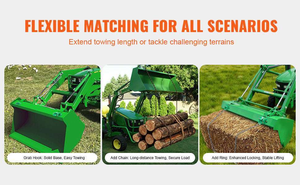 Heavy-Duty Tractor Bucket Hooks 2 Pack 12000–15000 lbs Capacity-8 x 4.25 in 12000lbs / United States