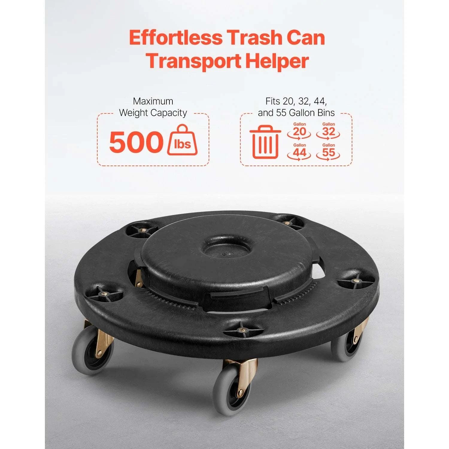 Heavy-Duty Trash Can Dolly with Locking Wheels for 20–55 Gallon Bins-2 Packs / CZECH REPUBLIC