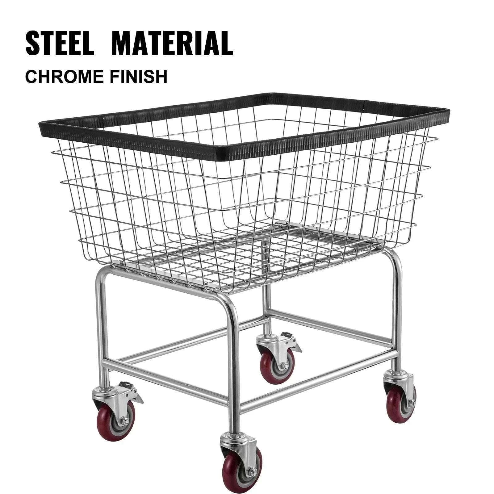 Heavy Duty Wire Laundry Cart with Wheels 2.8 Bushel Capacity-88L / United States