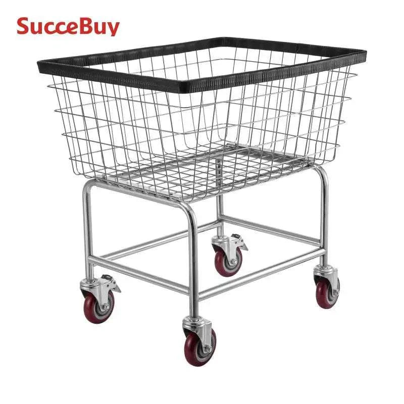 Heavy Duty Wire Laundry Cart with Wheels 2.8 Bushel Capacity-88L / United States