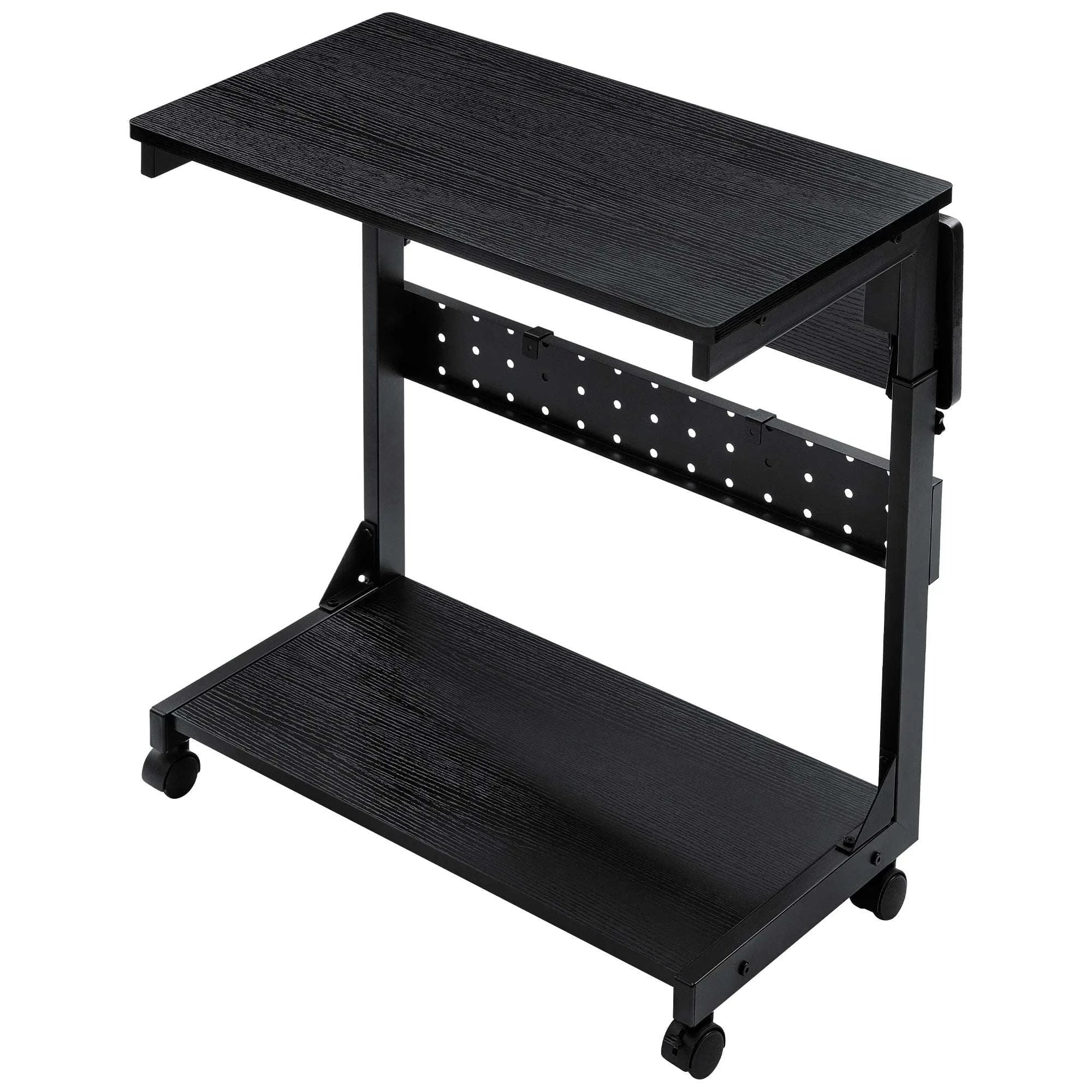 Height Adjustable 2-Tier Sofa Desk 25in PC Stand for Home Use-black / United States