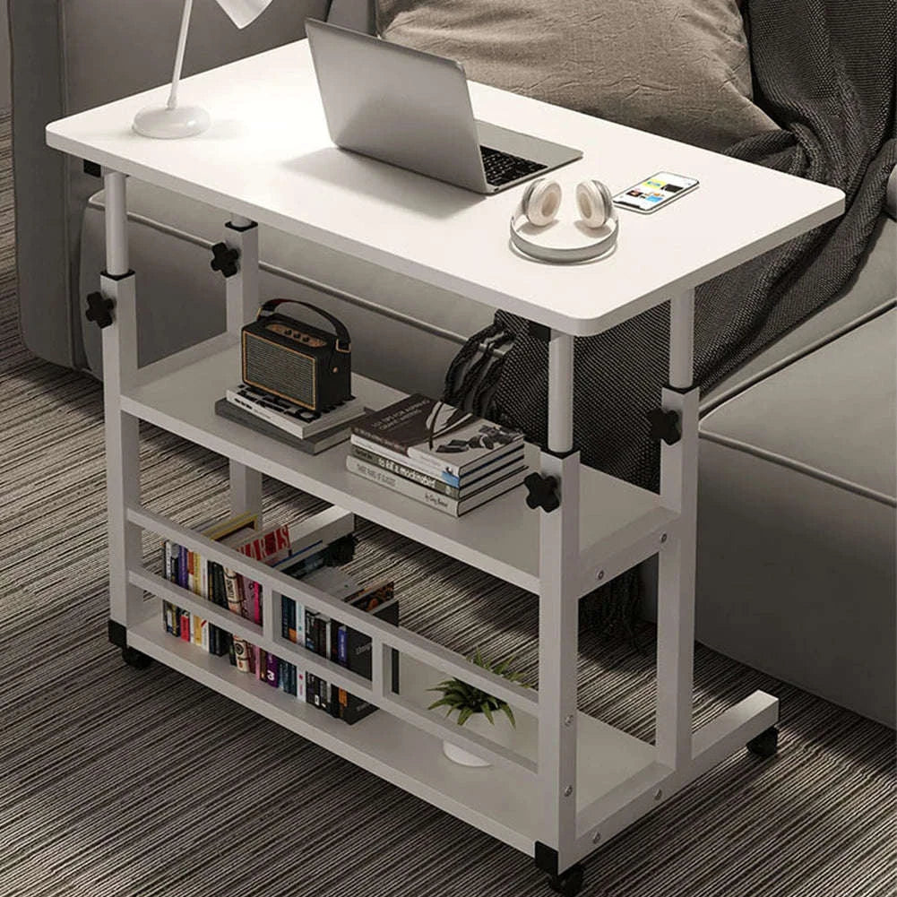 Height Adjustable Wooden Bedside Desk for Home Office-white / United States