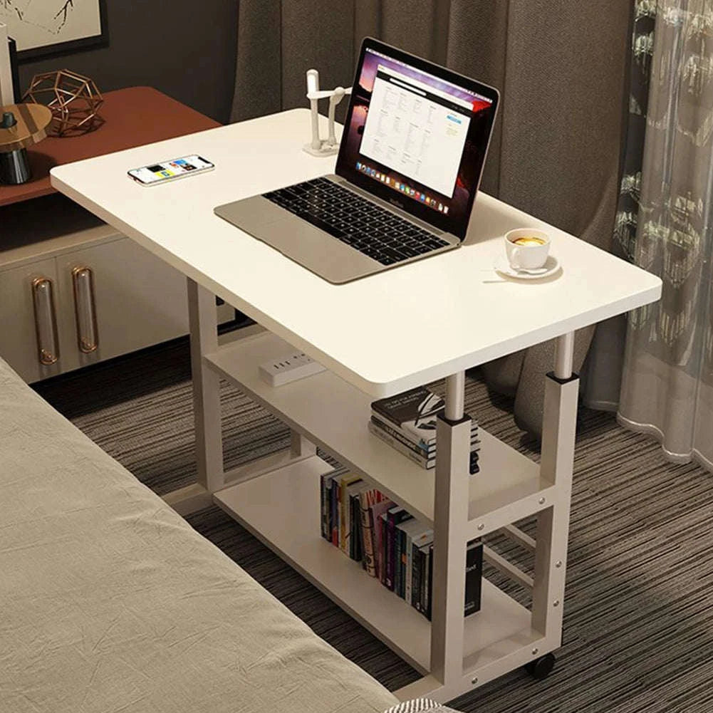 Height Adjustable Wooden Bedside Desk for Home Office-white / United States
