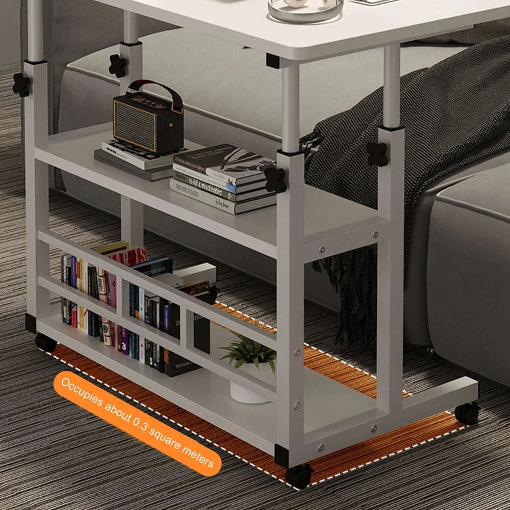 Height Adjustable Wooden Bedside Desk for Home Office-white / United States