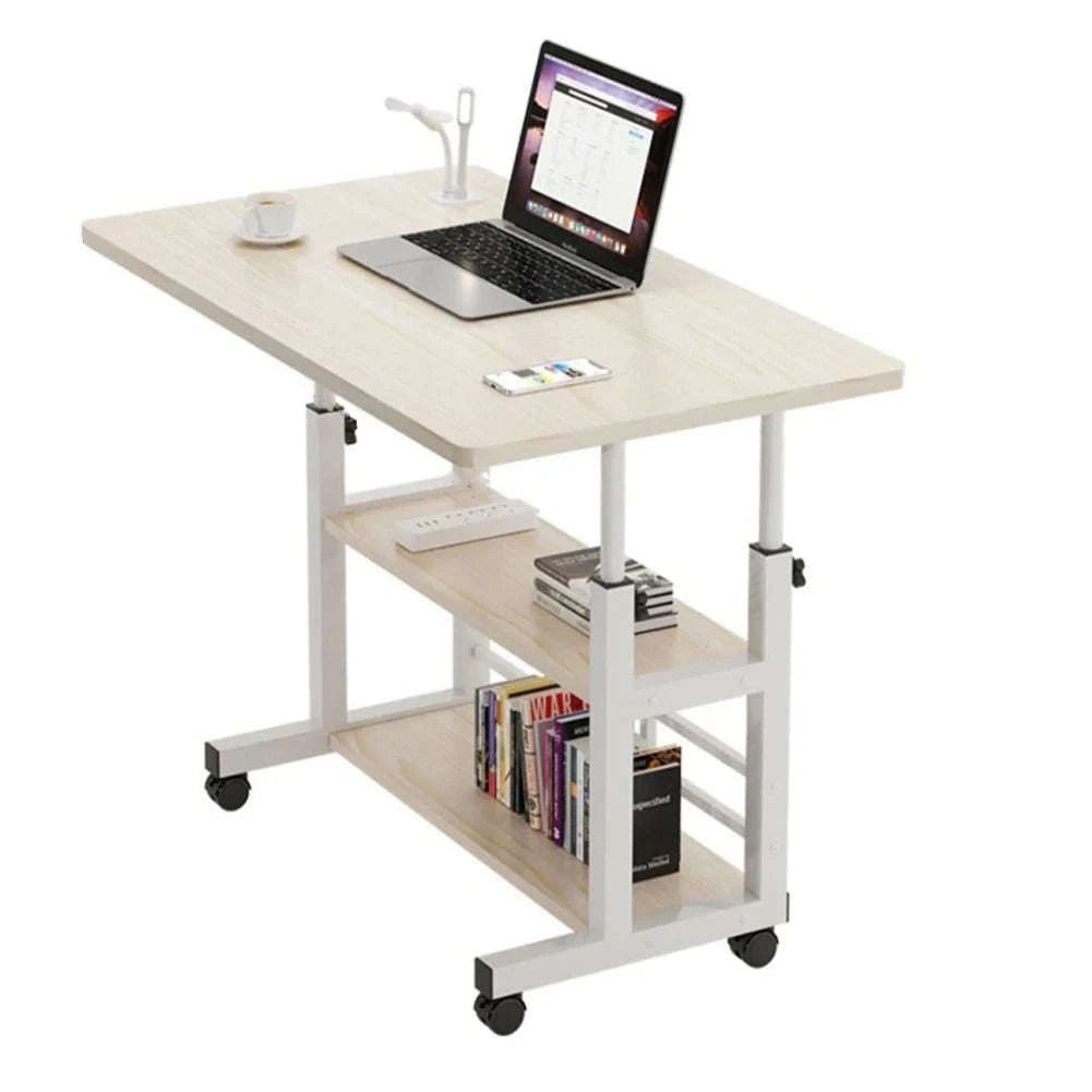 Height Adjustable Wooden Bedside Desk for Home Office-white / United States